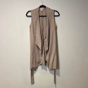 Artisan Ny Sleeveless Beige Drape Blouse